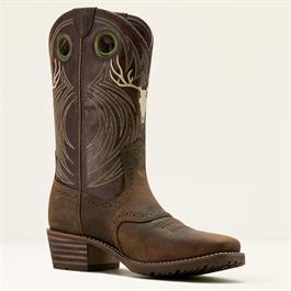 Ariat Mens Hybrid Roughstock Antler Square Toe Cowboy Boots - Wild Taupe Thumbnail Image 5