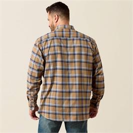 Ariat Rebar Flannel DuraStretch Work Shirts - Monument Thumbnail Image 6