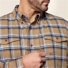 Ariat Rebar Flannel DuraStretch Work Shirts - Monument Thumbnail Image 8
