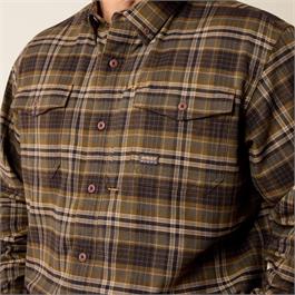 Ariat Rebar Flannel DuraStretch Work Shirts - Monument Thumbnail Image 12