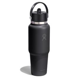 Hydro Flask 32oz (946ml) Wide Mouth Travel Bottle with Flex Straw Cap - Black Thumbnail Image 1