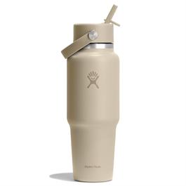 Hydroflask 32oz (946ml) Wide Mouth Travel Bottle with Flex Straw Cap - Oat thumbnail 