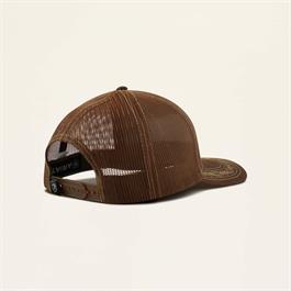 Ariat Mens Vintage Logo Patch Snapback Cap - Brown Thumbnail Image 1
