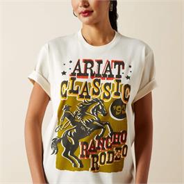 Ariat Womens Classic Rodeo SS T Shirts - Natural Thumbnail Image 3