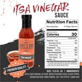 Lane's BBQ'' Itsa Vinegar' Sauce - 400ml (13.5oz) Thumbnail Image 1