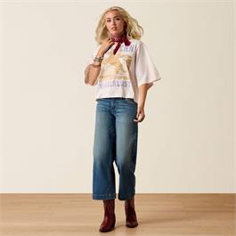 Ariat Womens Western Wanderlust T-Shirts - Sea Salt Thumbnail Image 2
