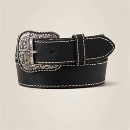 Ariat Womens Accent Stitch Belt - Black - SML thumbnail